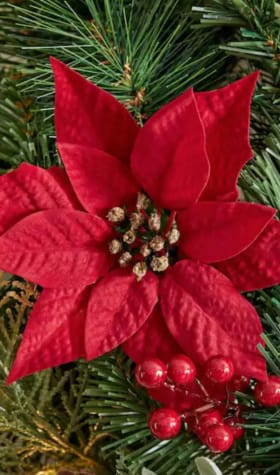 30 in. LED Pre-Lit Artificial Wreath with Timer item