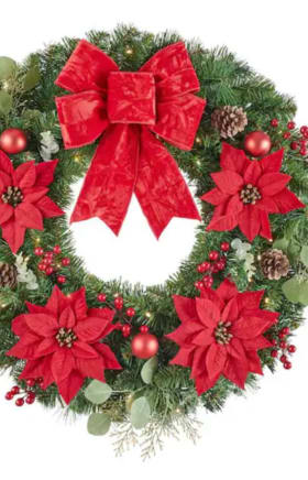 30 in. LED Pre-Lit Artificial Wreath with Timer item