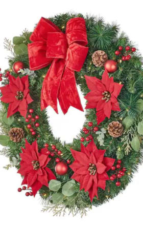 30 in. LED Pre-Lit Artificial Wreath with Timer item