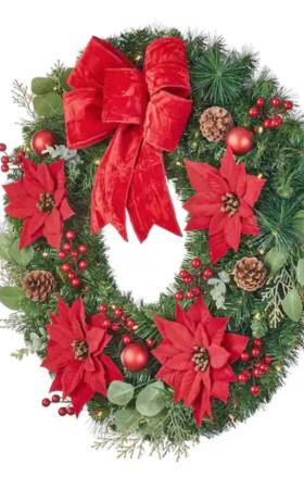 30 in. LED Pre-Lit Artificial Wreath with Timer item