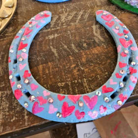 Hand Painted Horse Shoe | Hearts item