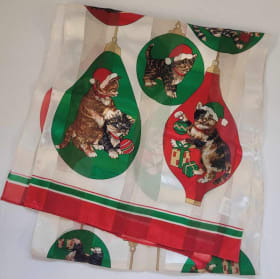 Kittens at Christmas silk scarf item