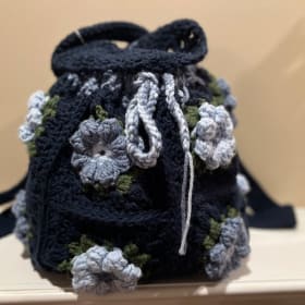 Blue Granny Square Backpack item