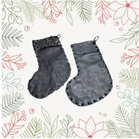 Spiked Black Leather Stockings item