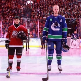 Every kid's dream - skate with the Canucks. Value: Priceless item