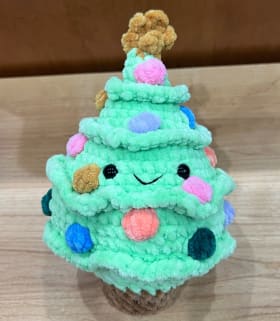 Happy Christmas Tree Crocheted Plushie item