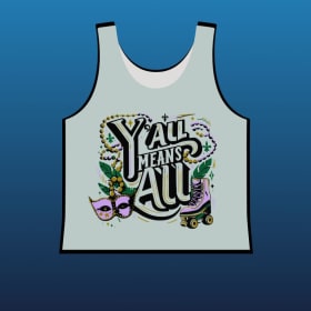Y'All Means All Racerback Cropped Tank item