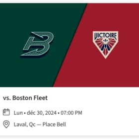 42.	Quatre Billets La Victoire vs Boston item