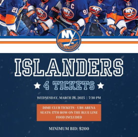 4 Tickets New York Islanders - Dime Club item