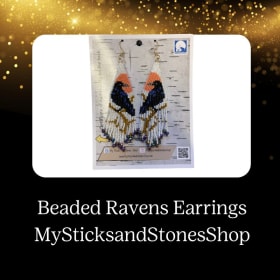 Beaded Raven Earrings item