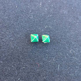 post earrings Malachite - unknown Zuni artist item