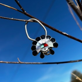 inlay sunface keychain - Frederick & Denise Siutza, Zuni item