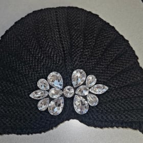 Crown Jewel Turban Black/Clear Stones item