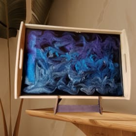 33. Hand Crafted Resin Art Serving Tray - Retail $100 item