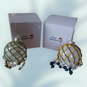 32. Hand Beaded Ormament Covers & Ornament - Retail $50 item