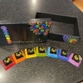 38.Chakra Orgonite Pyramids & Hand Painted Box - Retail $290 item