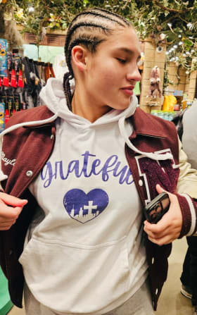 White "Grateful" Hoodie item
