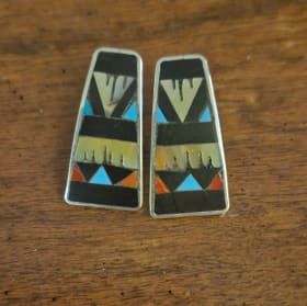 inlay earrings by Leander and Liza Othole item