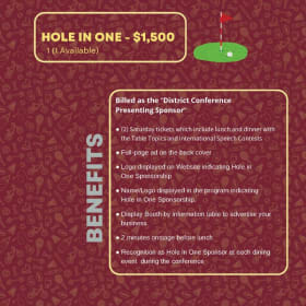 HOLE IN 1 SPONSOR item