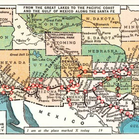 Magnet - Map of Fred Harvey Hotels item