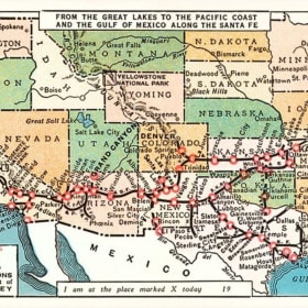 Sticker - Map of Fred Harvey Hotels item