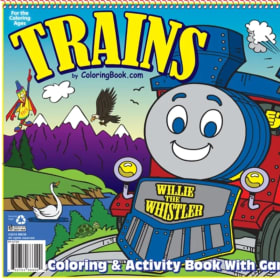 Trains Laptop Coloring Book 17"x11" item