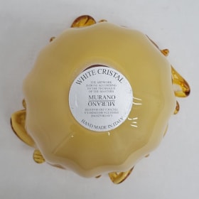 Amber Murano Glass Swirl Bowl item
