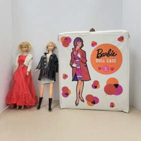 Vintage 1958 Barbie Doll Case with 2 Barbies and Clothes item
