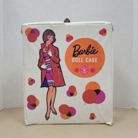 Vintage 1958 Barbie Doll Case with 2 Barbies and Clothes item