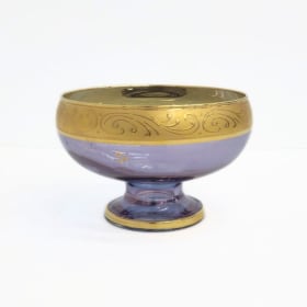 Pasabahce Turkish Blue and Gold Glass Bowl item