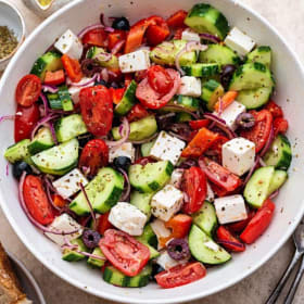 Fries and Greek Salad item