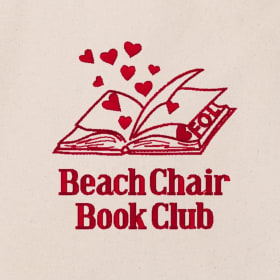 XL Canvas Tote - Embroidered Library Book Design item