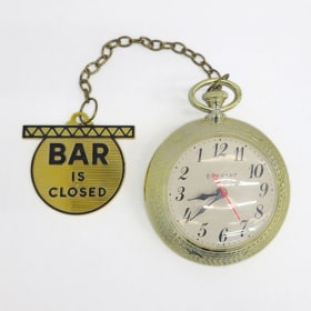 Spartus Corporation Backwards Bar Pocket Watch Style Clock item