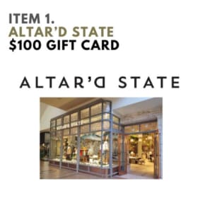 1. Altar'd State $100 Gift Card item