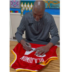 "Legendary Keepsake : Signed & Framed Hakeem Olajuwon Jersey item