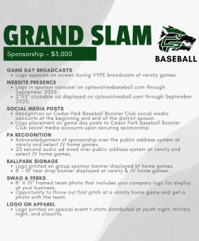 "Grand Slam" Sponsorship item