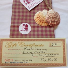 Mrs. B's & Co. Handcrafted Gifts $25.00 gift certificate item
