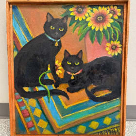 Two black cats item