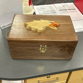 Hand Crafted Wooden BW Eagles Box item