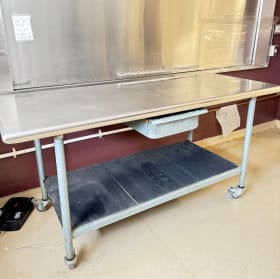 Commercial Stainless Steel Rolling Table – 72” x 30” item