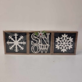 Set of three winter decor item
