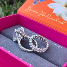 Eternal Love Ring & Eternity  Band Set in White Gold -size 7 item