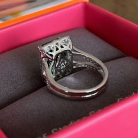 Majestic Aquamarine Cocktail Ring White Gold- size 7 item