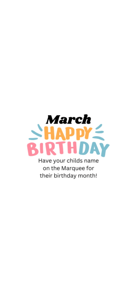 Marquee Birthday Announcement - March 2025 item