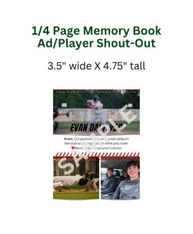 Add On: 1/4 Page Memory Book Ad/Player Shout-Out item