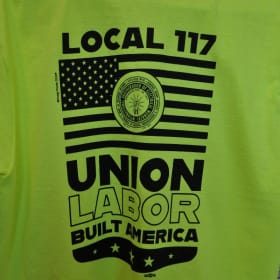 tshirt 043 - high viz yellow, pocket item