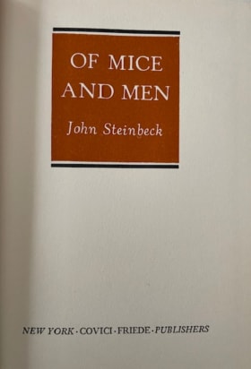 Second Edition "Of Mice and Men" by John Steinbeck item