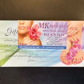 34. MK Nails $45 Gift Certificate (1 of 3) item
