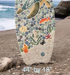 44”x18” Custom Tile Surfboard Custom Mosaics by Connie item