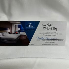 1 weekend night stay W/breakfast for two, parking HILTON item